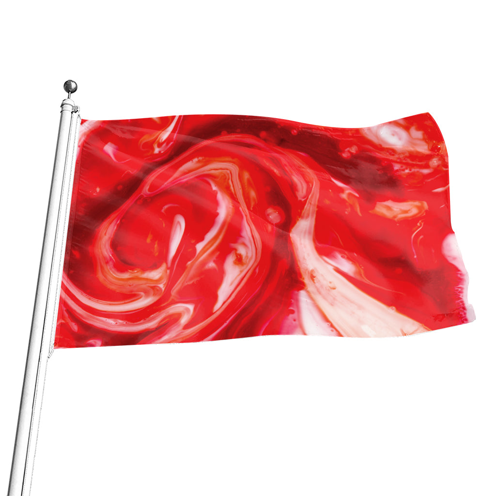 Red Acid Melt Print Flag