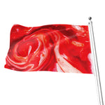 Red Acid Melt Print Flag