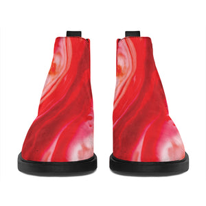 Red Acid Melt Print Flat Ankle Boots