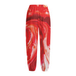 Red Acid Melt Print Fleece Lined Knit Pants