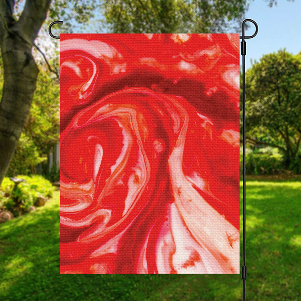 Red Acid Melt Print Garden Flag