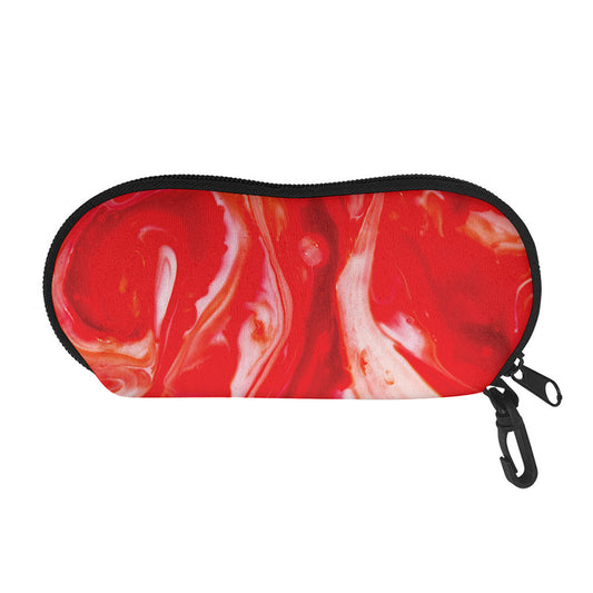 Red Acid Melt Print Glasses Case