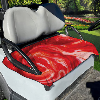 Red Acid Melt Print Golf Cart Seat Cover