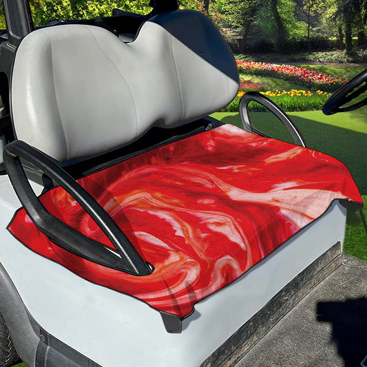 Red Acid Melt Print Golf Cart Seat Cover