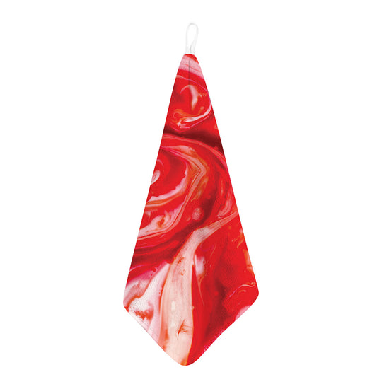 Red Acid Melt Print Hand Towel