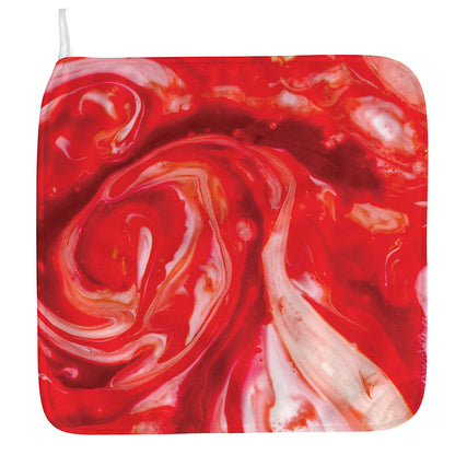 Red Acid Melt Print Hand Towel