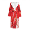 Red Acid Melt Print Hooded Bathrobe