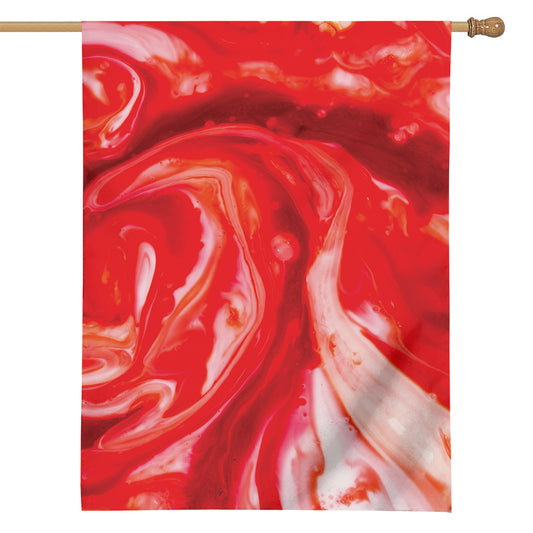Red Acid Melt Print House Flag