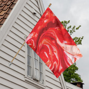 Red Acid Melt Print House Flag