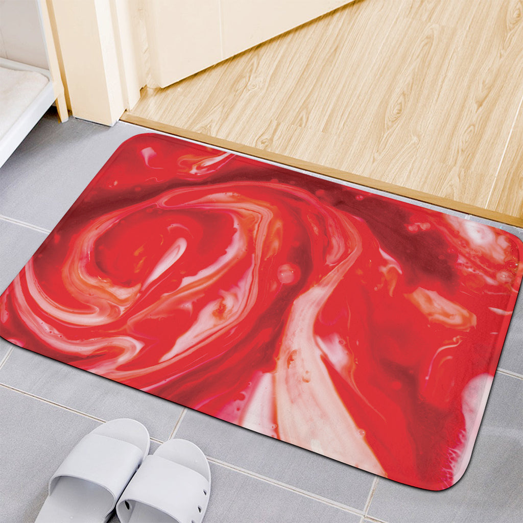 Red Acid Melt Print Indoor Door Mat