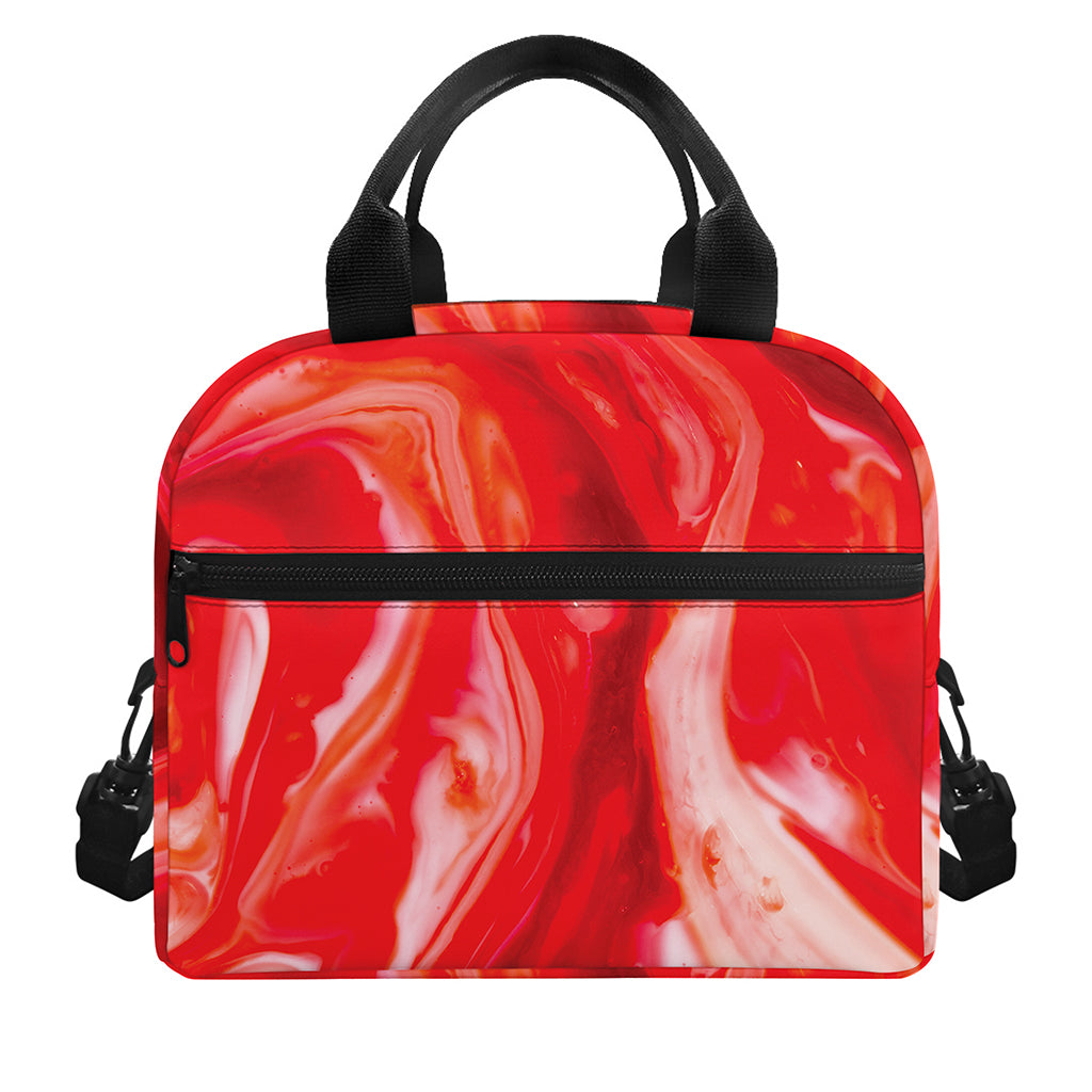 Red Acid Melt Print Insulated Lunch Bag