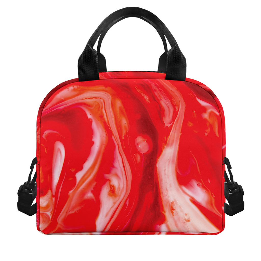Red Acid Melt Print Insulated Lunch Bag