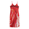 Red Acid Melt Print Jersey Midi Cami Dress