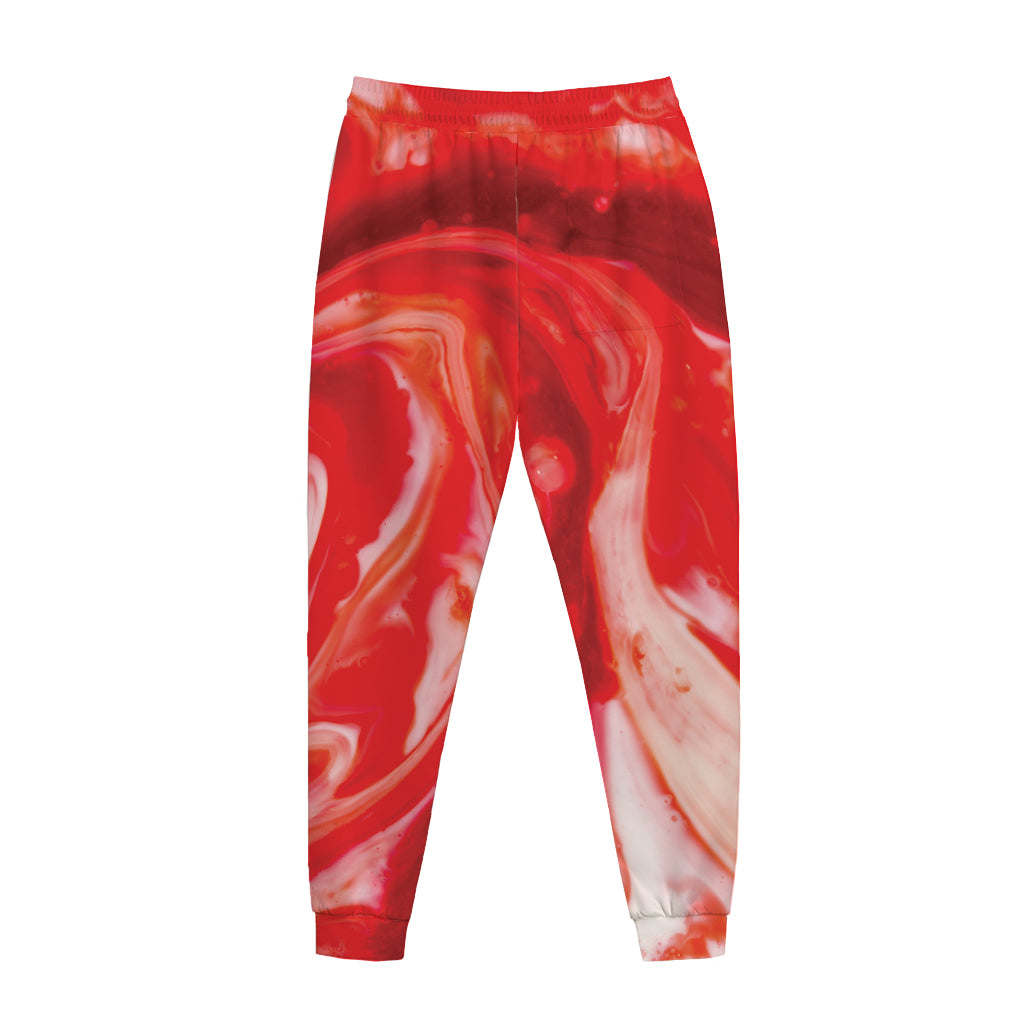 Red Acid Melt Print Jogger Pants