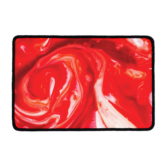 Red Acid Melt Print Kitchen Mat