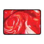 Red Acid Melt Print Kitchen Mat