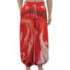 Red Acid Melt Print Lantern Pants