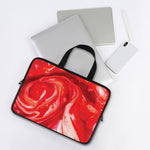 Red Acid Melt Print Laptop Sleeve With Handle