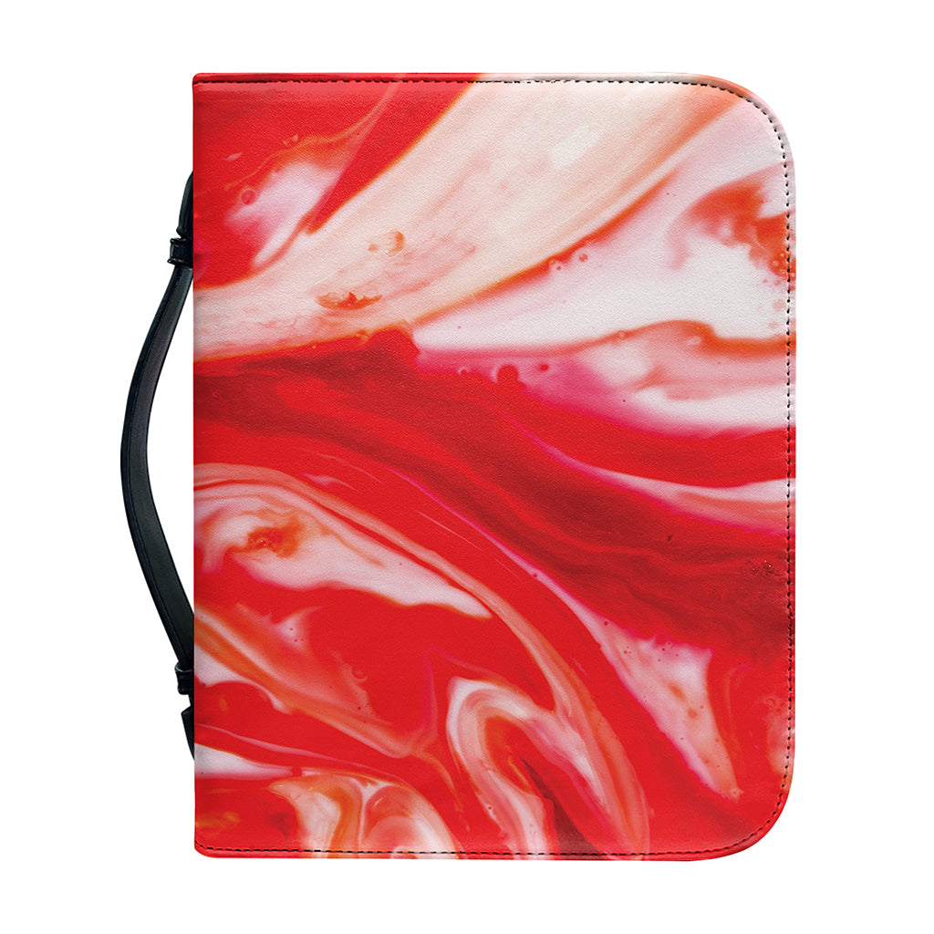 Red Acid Melt Print Leather Bible Cover
