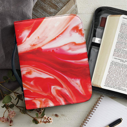 Red Acid Melt Print Leather Bible Cover