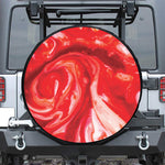 Red Acid Melt Print Leather Spare Tire Cover