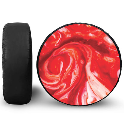 Red Acid Melt Print Leather Spare Tire Cover