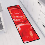 Red Acid Melt Print Long Kitchen Mat