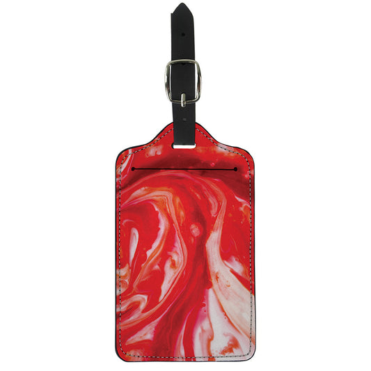 Red Acid Melt Print Luggage Tag