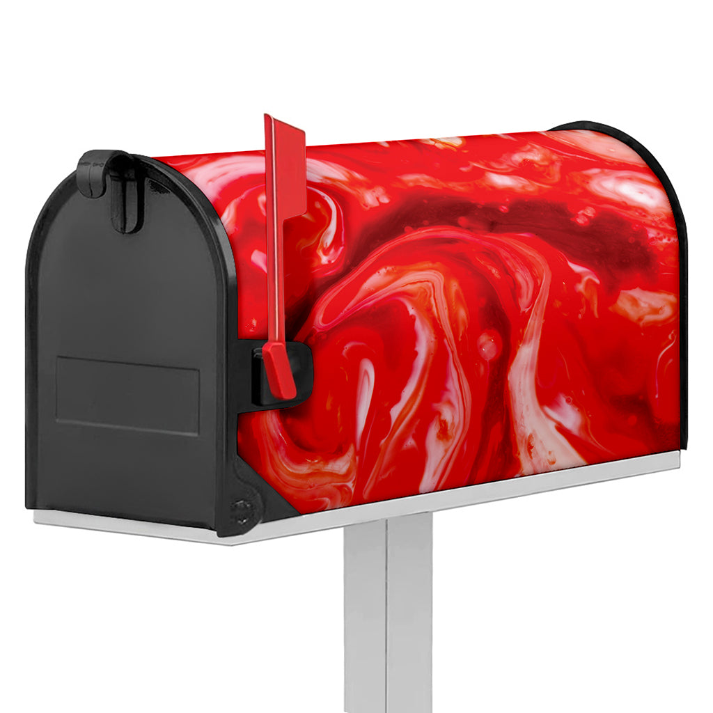 Red Acid Melt Print Mailbox Cover