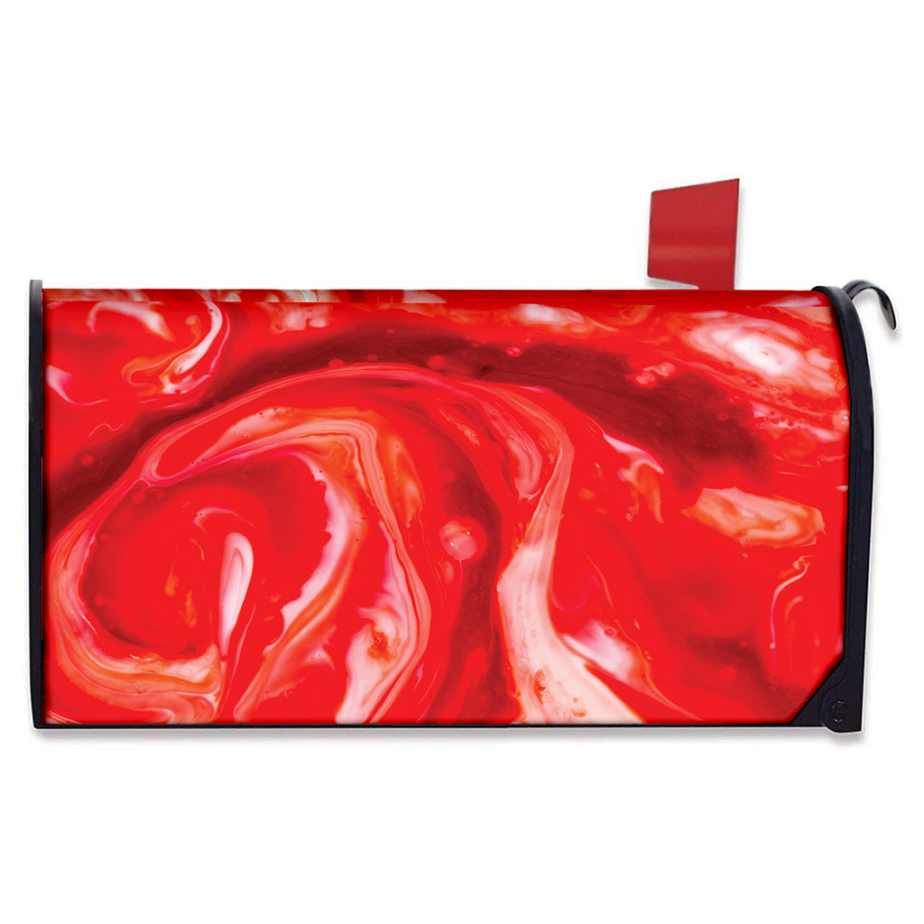 Red Acid Melt Print Mailbox Cover