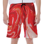 Red Acid Melt Print Men's Beach Shorts