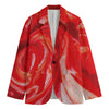 Red Acid Melt Print Men's Blazer