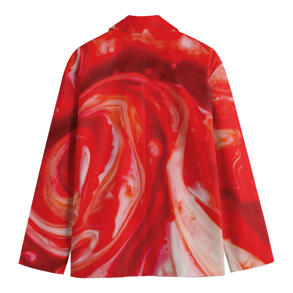 Red Acid Melt Print Men's Blazer