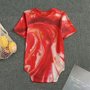 Red Acid Melt Print Men's Bodysuit