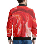 Red Acid Melt Print Men's Bomber Jacket