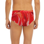 Red Acid Melt Print Men's Briefs