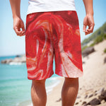 Red Acid Melt Print Men's Cargo Shorts