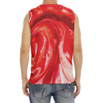 Red Acid Melt Print Men's Fitness Tank Top