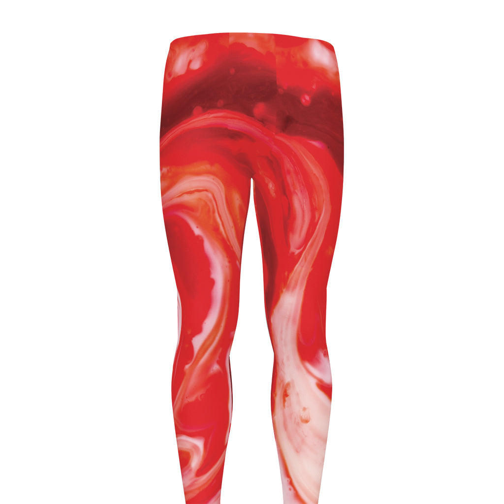 Red Acid Melt Print Men's leggings