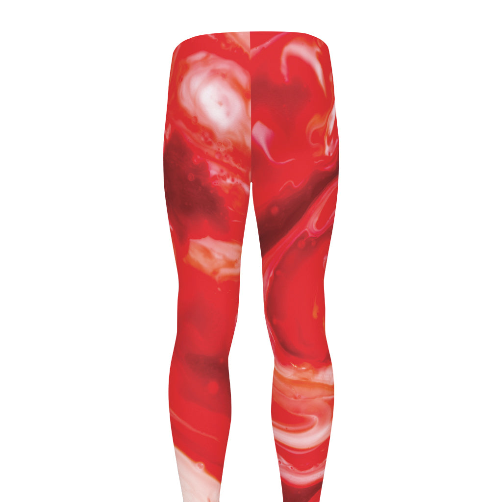 Red Acid Melt Print Men's leggings