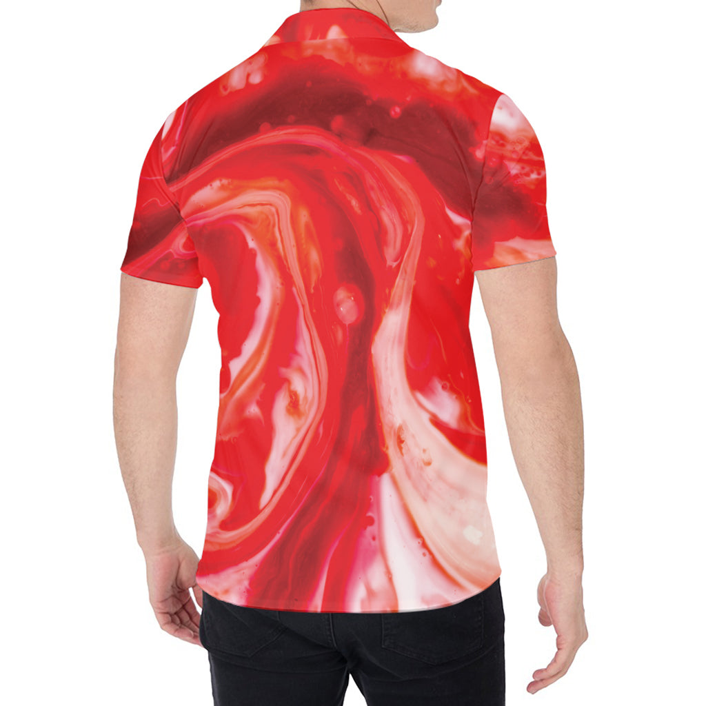 Red Acid Melt Print Men's Shirt