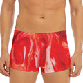 Red Acid Melt Print Men's Short Boxer Briefs