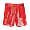 Red Acid Melt Print Men's Sports Shorts