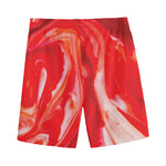 Red Acid Melt Print Men's Sports Shorts