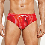 Red Acid Melt Print Men's Swim Briefs