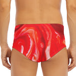 Red Acid Melt Print Men's Triangle Swim Briefs