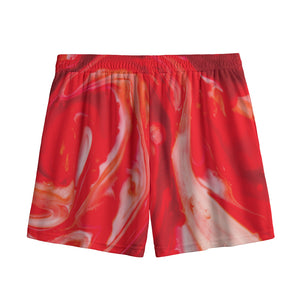 Red Acid Melt Print Mesh Shorts