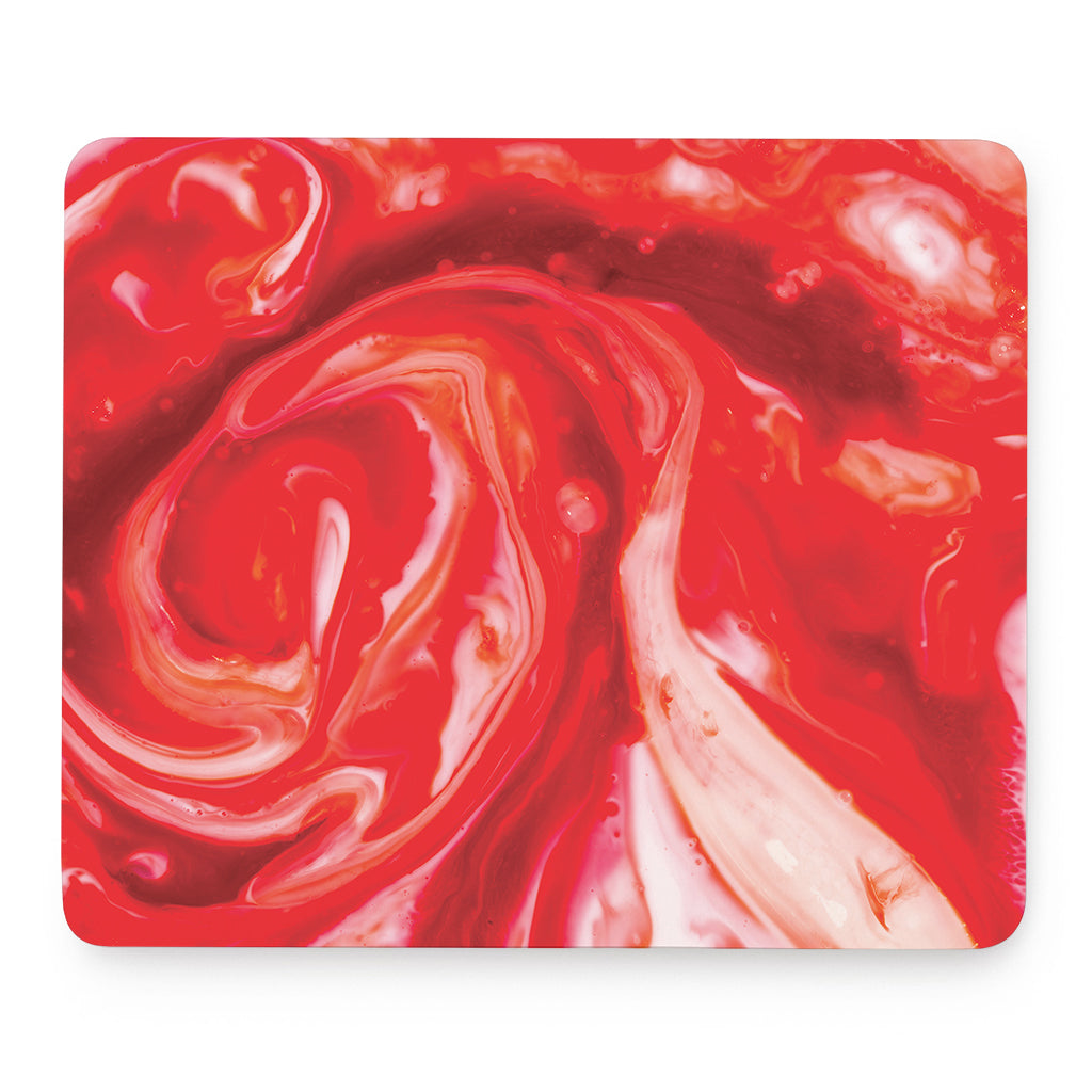 Red Acid Melt Print Mouse Pad