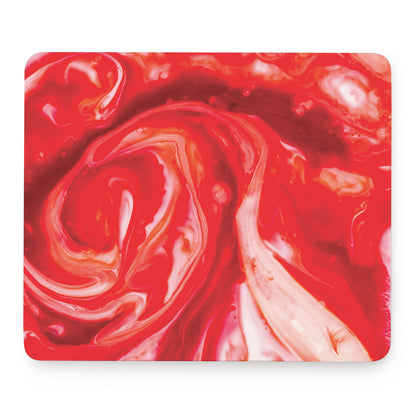 Red Acid Melt Print Mouse Pad