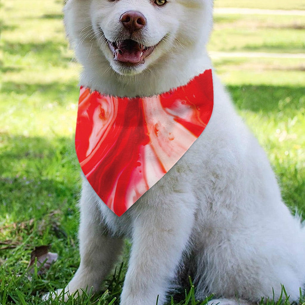 Red Acid Melt Print Over The Collar Dog Bandana